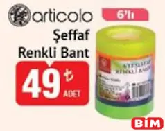 ARTİCOLO ŞEFFAF RENKLİ BANT 6'LI fiyat ve kampanya bilgisi